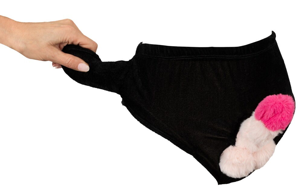 Gag-Slip mit beweglichem Plüsch-Penis