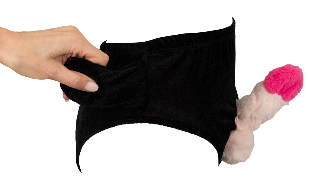 Gag-Slip mit beweglichem Plüsch-Penis
