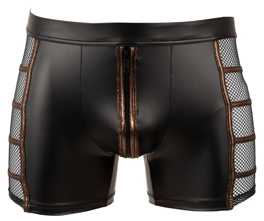 Pants im Wetlook mit Netz-Einsätzen