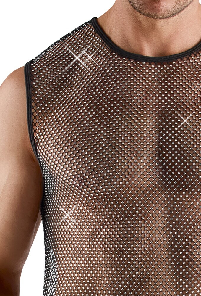 Netzshirt mit Glitzersteinen