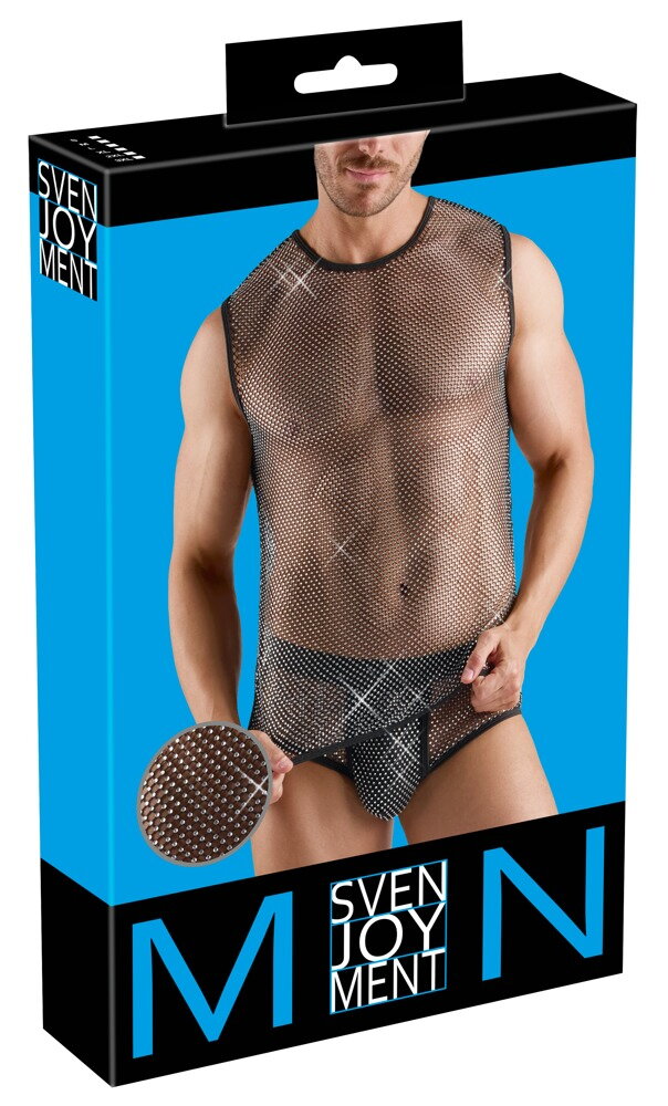 Netzshirt mit Glitzersteinen