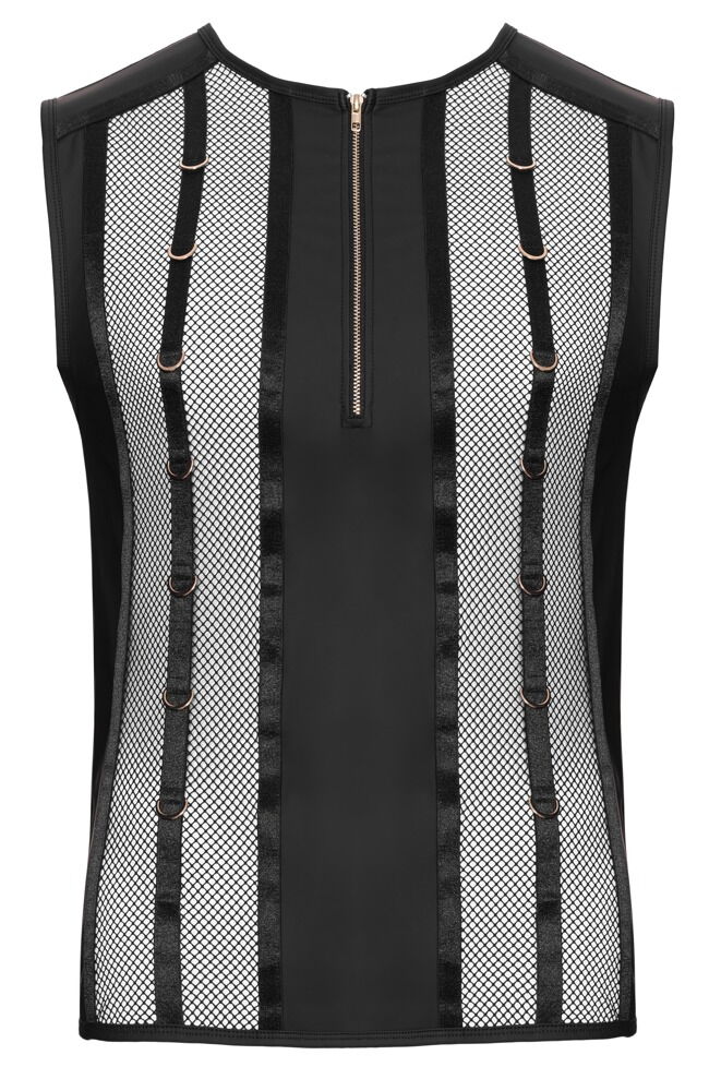 Shirt im stylischen Material-Mix