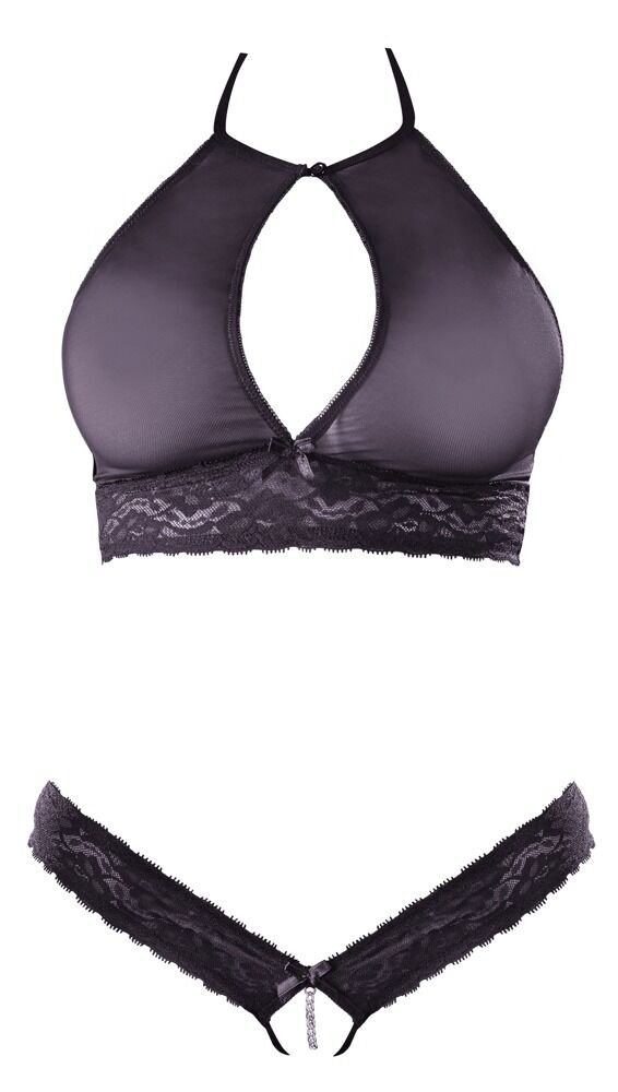 Bralette plus String ouvert