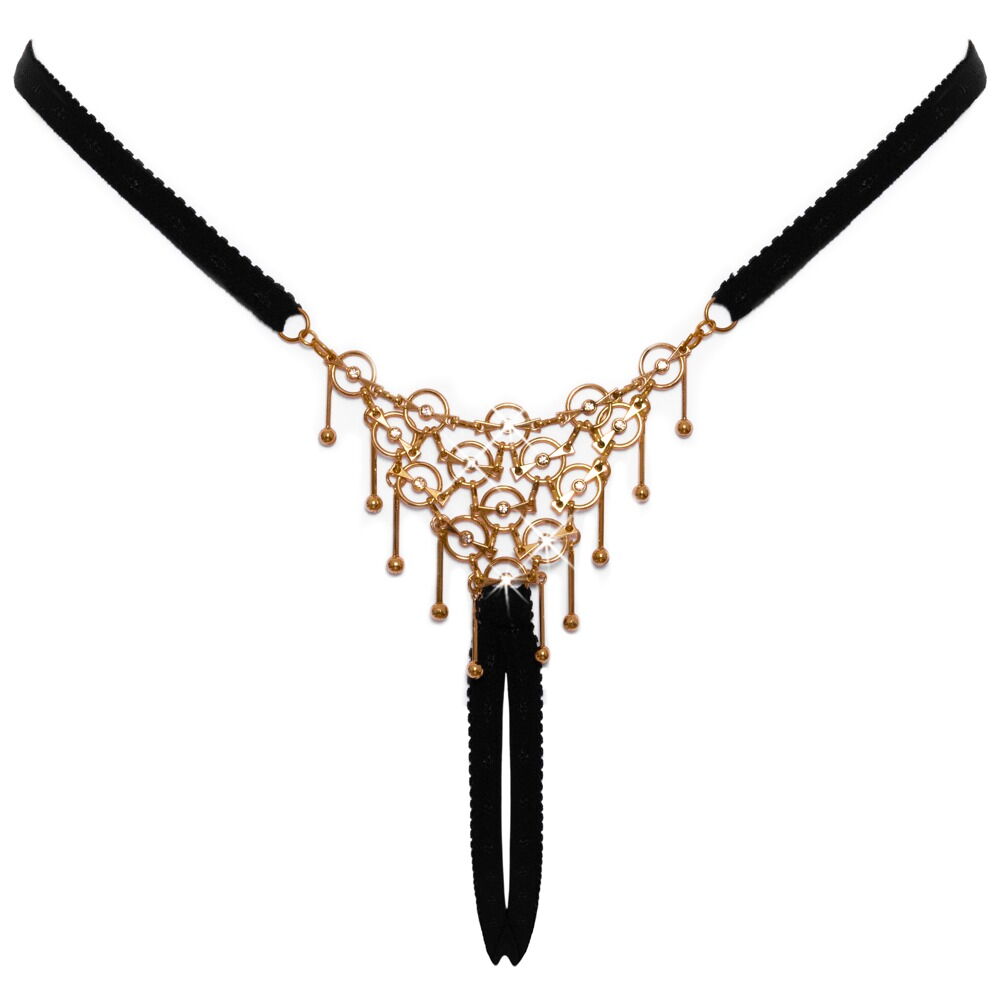 Ouvert-String mit aufwendigem Schmuck