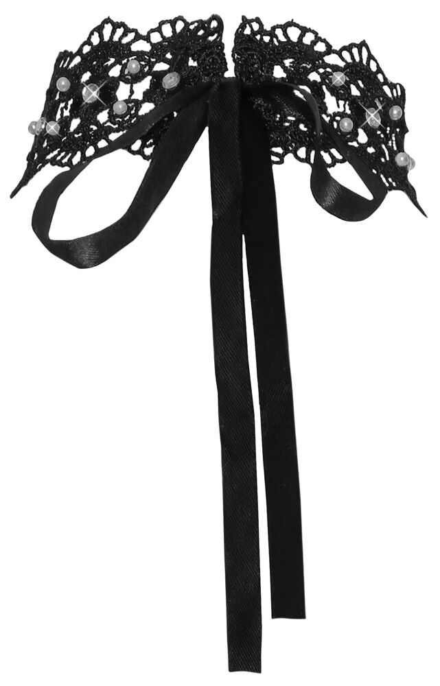 Halsband aus Stickerei mit Perlen und Strasssteinen