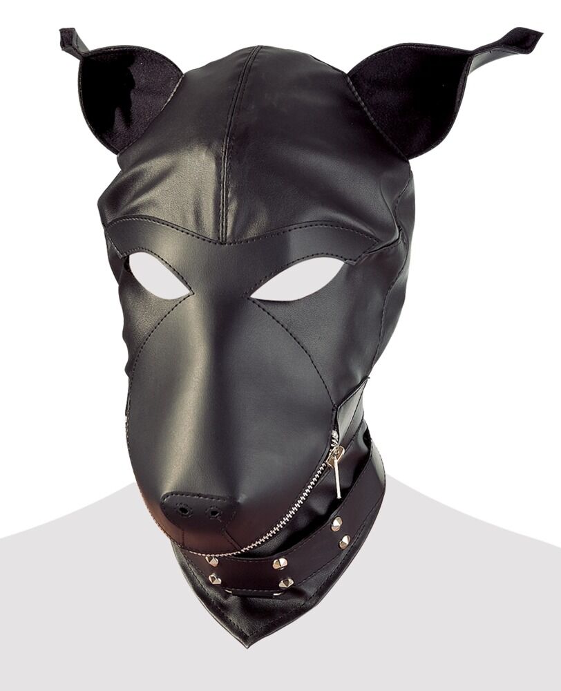 Kopfmaske „Dog“ aus weichem Lederimitat