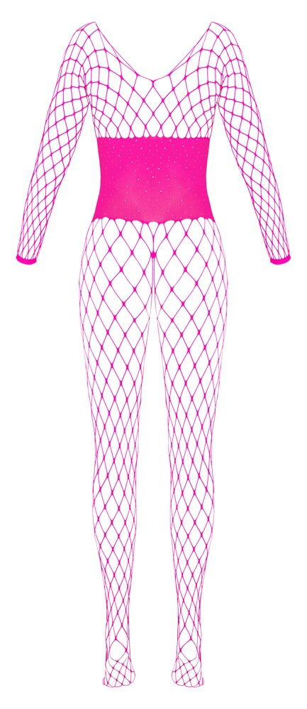 Ouvert-Catsuit aus pinkfarbenem Netz