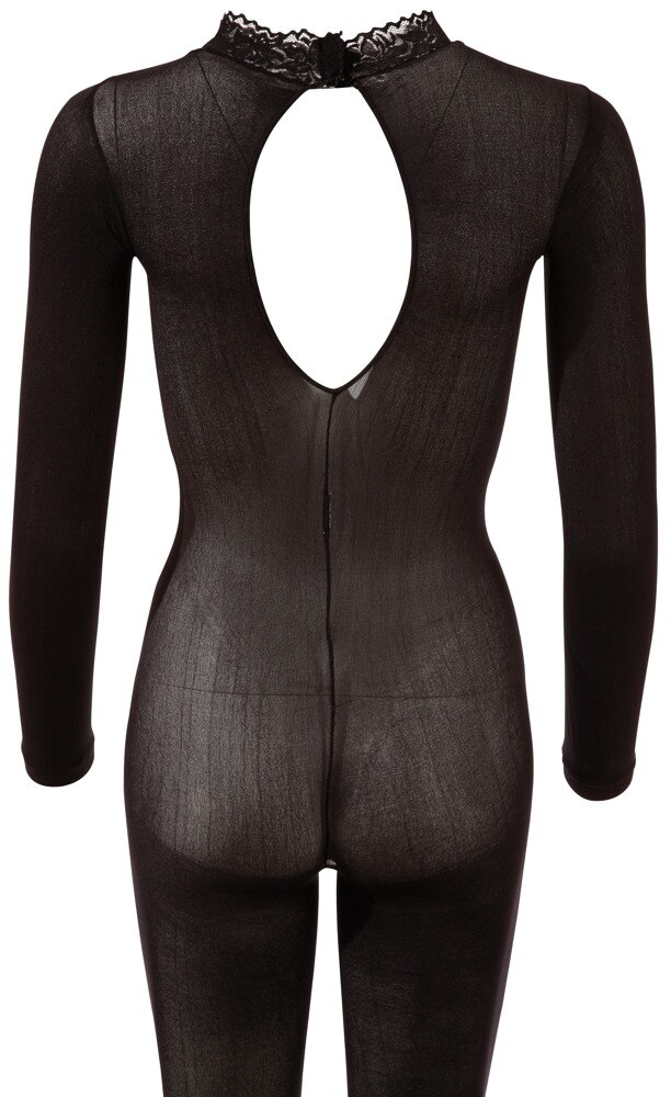 Ouvert-Catsuit aus feinem Strumpfmaterial