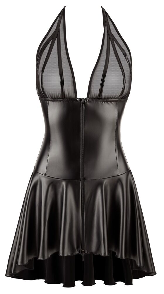 Minikleid „Immoral Exclusive“ im Powerwetlook mit Powernet und Lack-Details