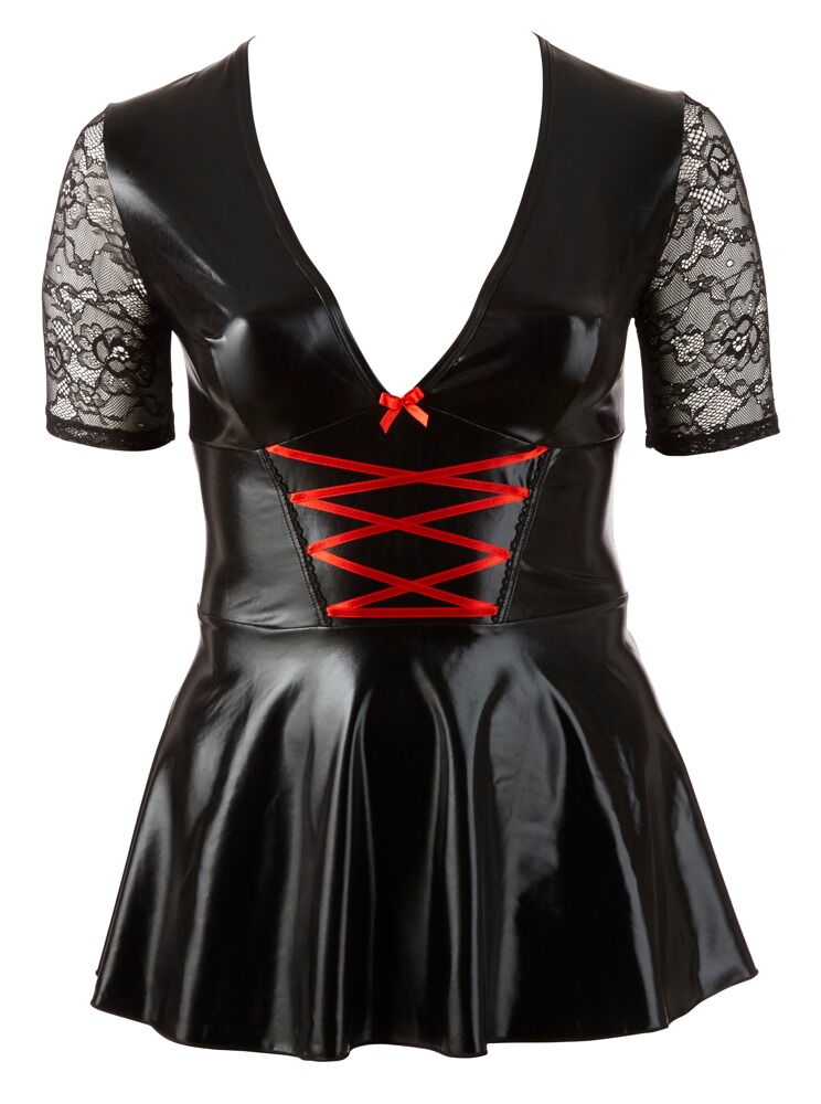 Kleid mit Schnürung und ausgestelltem Rockteil