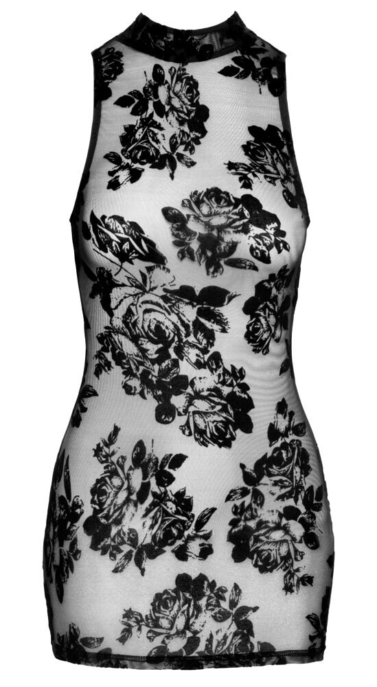 Minikleid „Boudoir Stories Exclusive“ aus Stretchtüll mit Floral-Samtflockprint