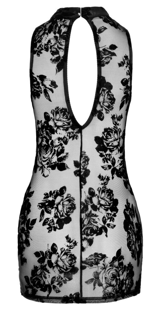 Minikleid „Boudoir Stories Exclusive“ aus Stretchtüll mit Floral-Samtflockprint