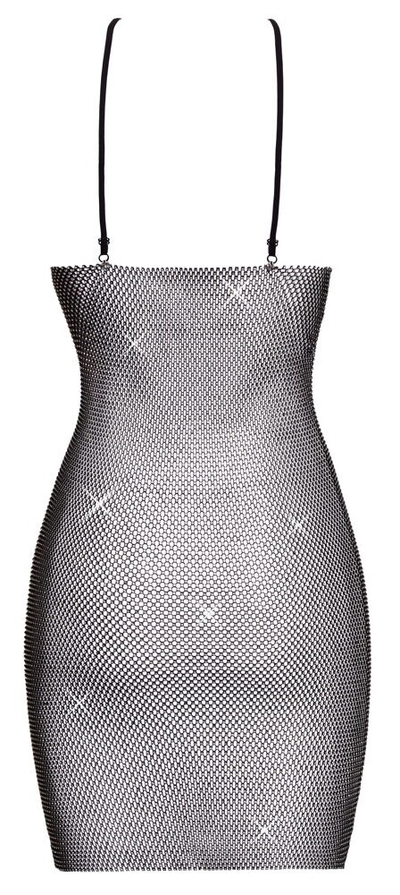 Netz-Minikleid mit Allover-Strassbesatz