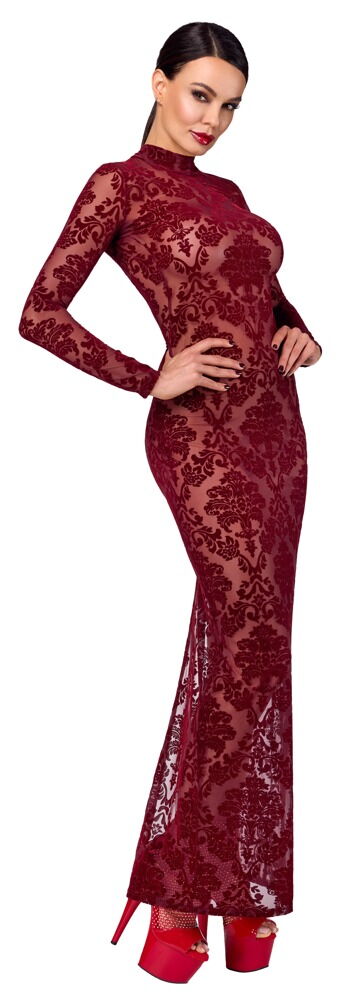 Kleid „Kink Royal“ mit Samtflockprint-Ornamenten