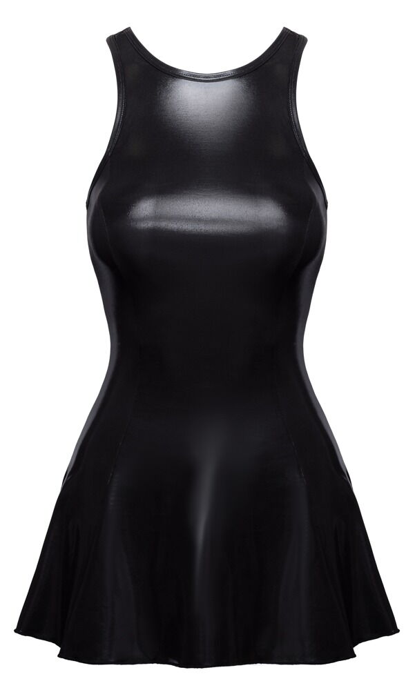 Minikleid im schwarzen Wetlook
