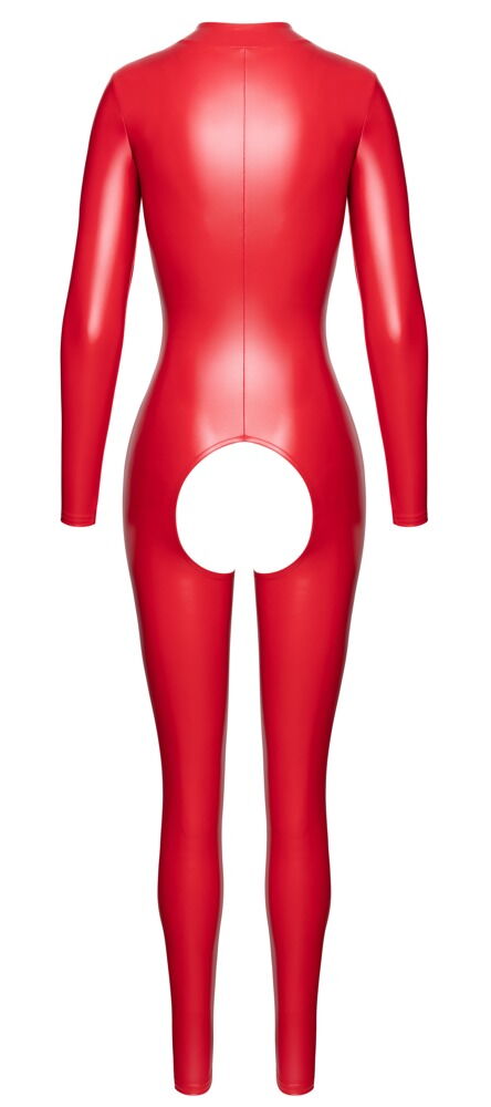 Ouvert-Overall im roten Powerwetlook