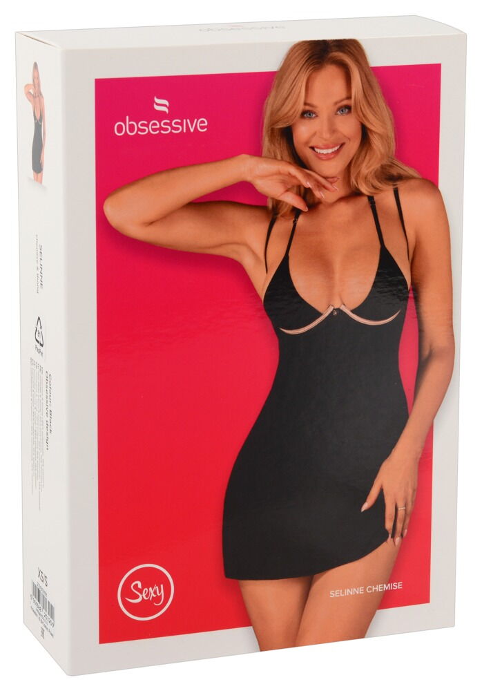 Negligé plus String „Selinne" aus elastischer softer Mikrofaser