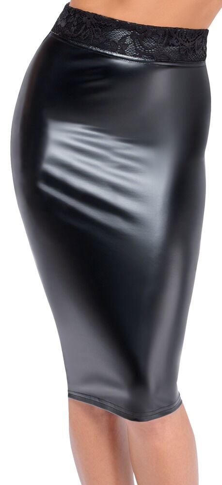 Rock „Libido Exclusive" im edlem Powerwetlook (vorne) mit Spitze (hinten)
