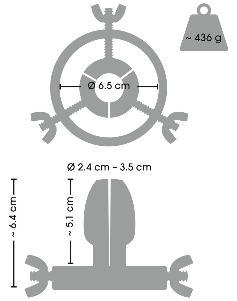 Analplug „Spreader“ aus Edelstahl, hohl