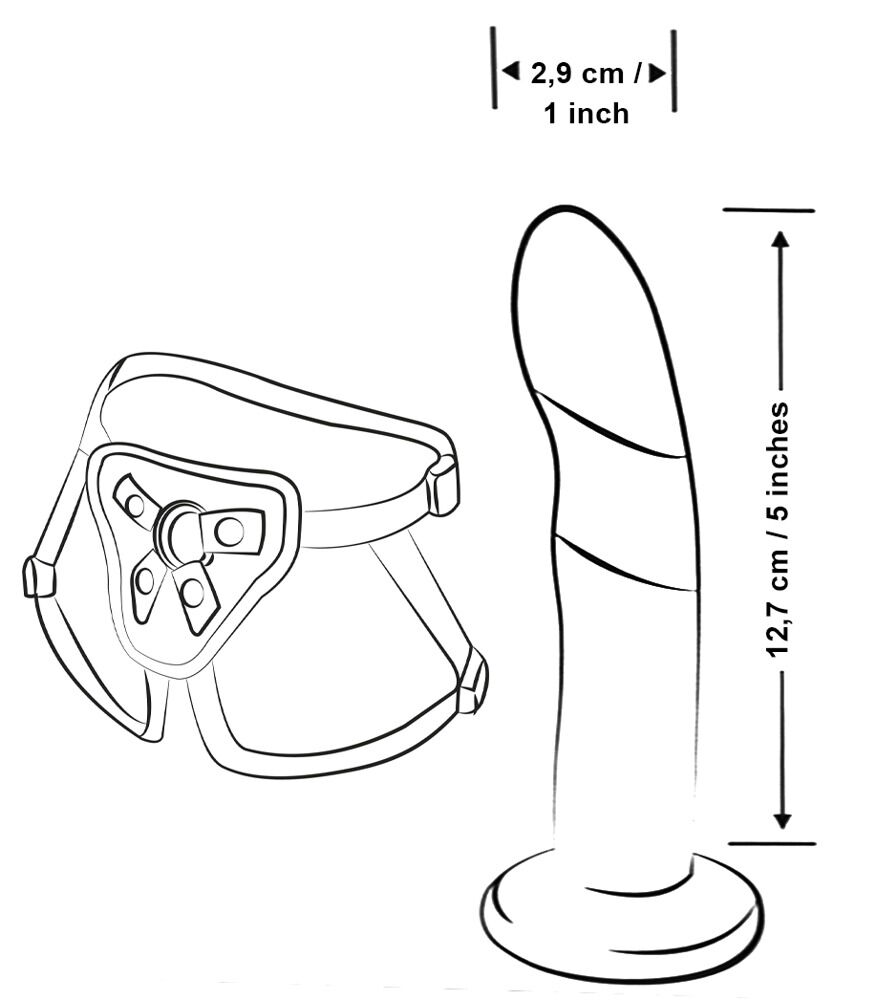 Strap-on-Set „Piccolo Pegging Kit“ mit Dildo und verstellbarem Umschnallgurt