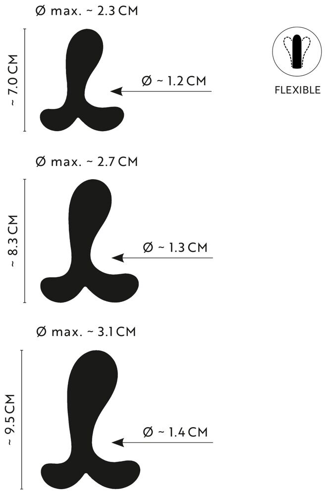 3-teiliges Analplug-Set