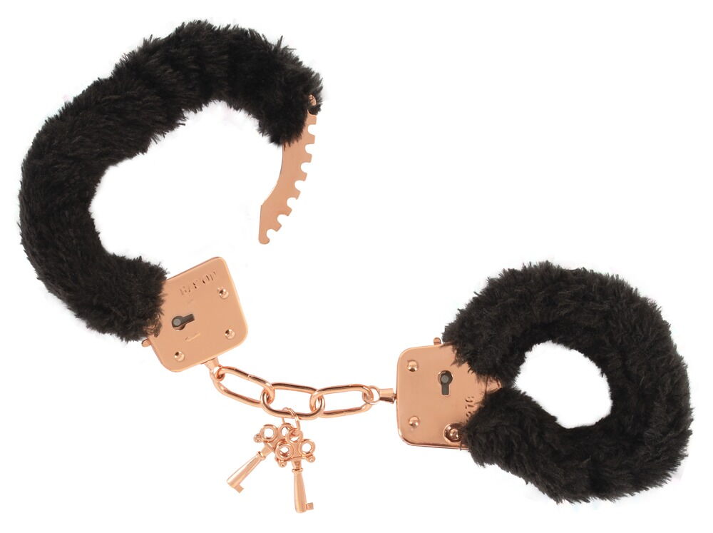 Handschellen mit abnehmbaren Plüschbezügen