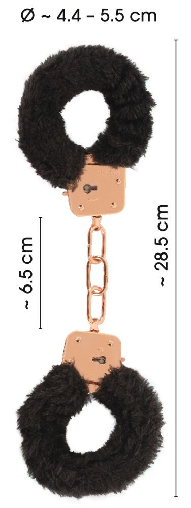 Handschellen mit abnehmbaren Plüschbezügen