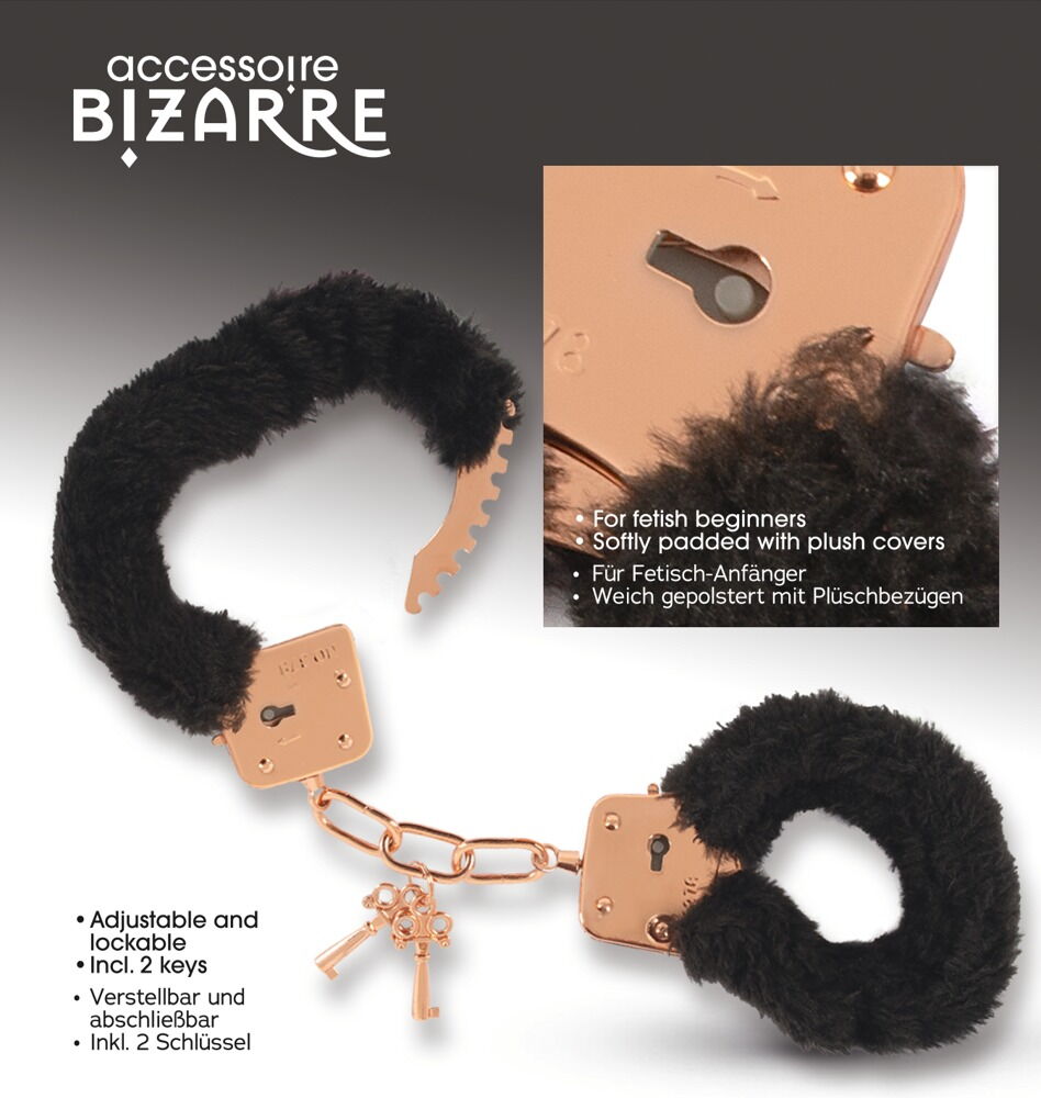 Handschellen mit abnehmbaren Plüschbezügen