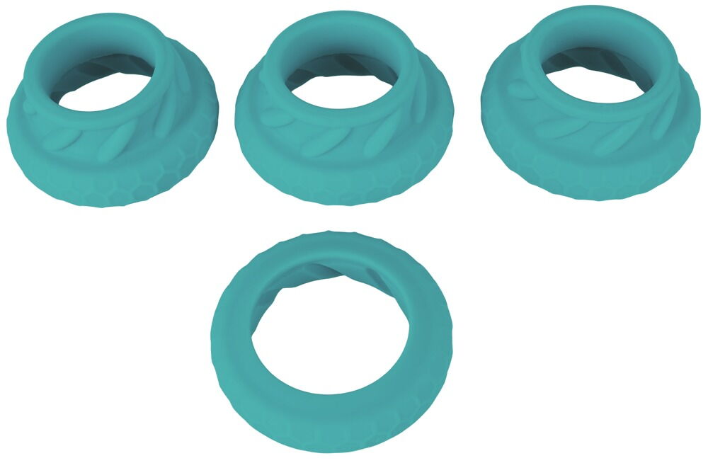 4-teiliges Penis-/Hodenring-Set