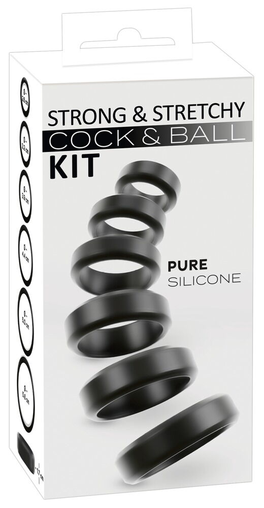 6-teiliges Penis-/Hodenring-Set