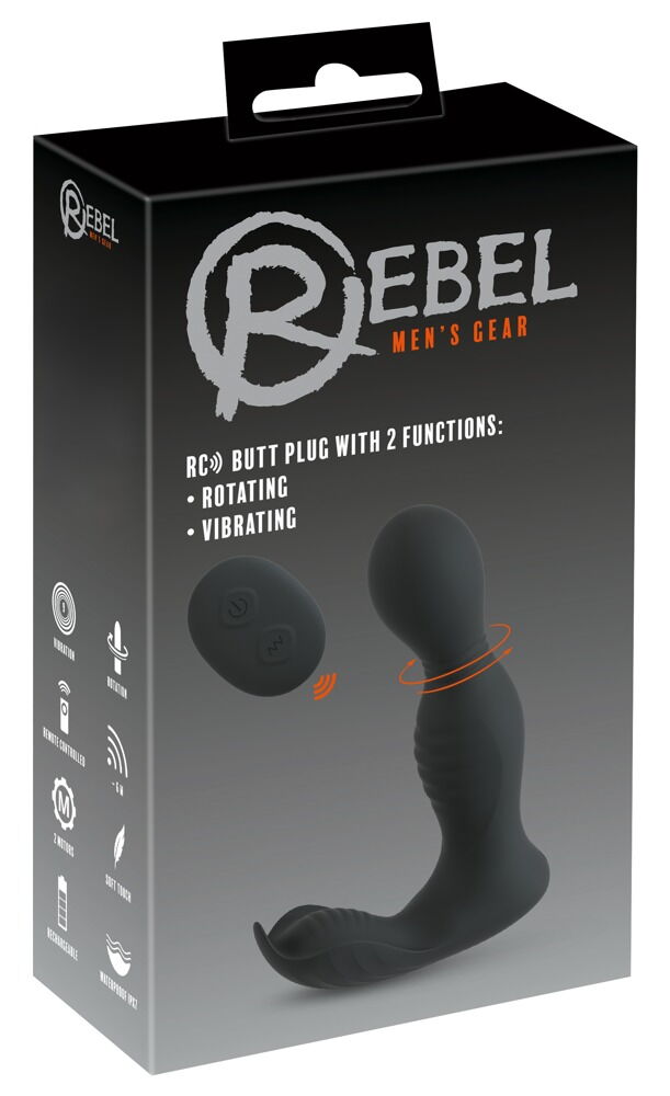 Analvibrator „RC Butt Plug with 2 Functions“ mit Rotation