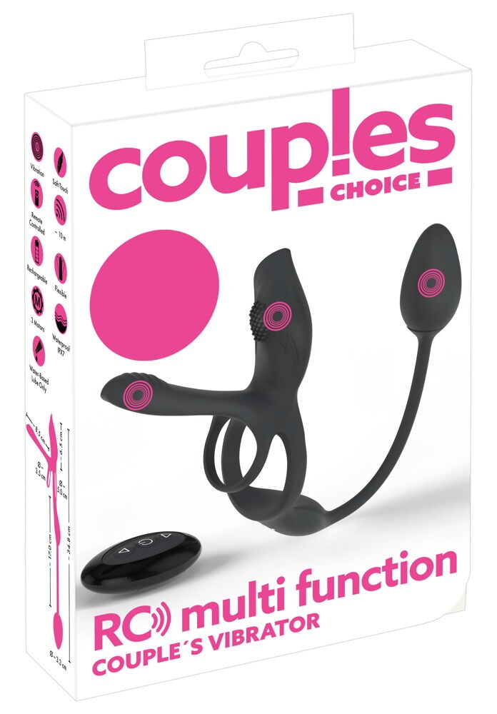 Paarvibrator „Multi Function“ mit Penis- & Hodenring, Klitoris- & Analvibrator