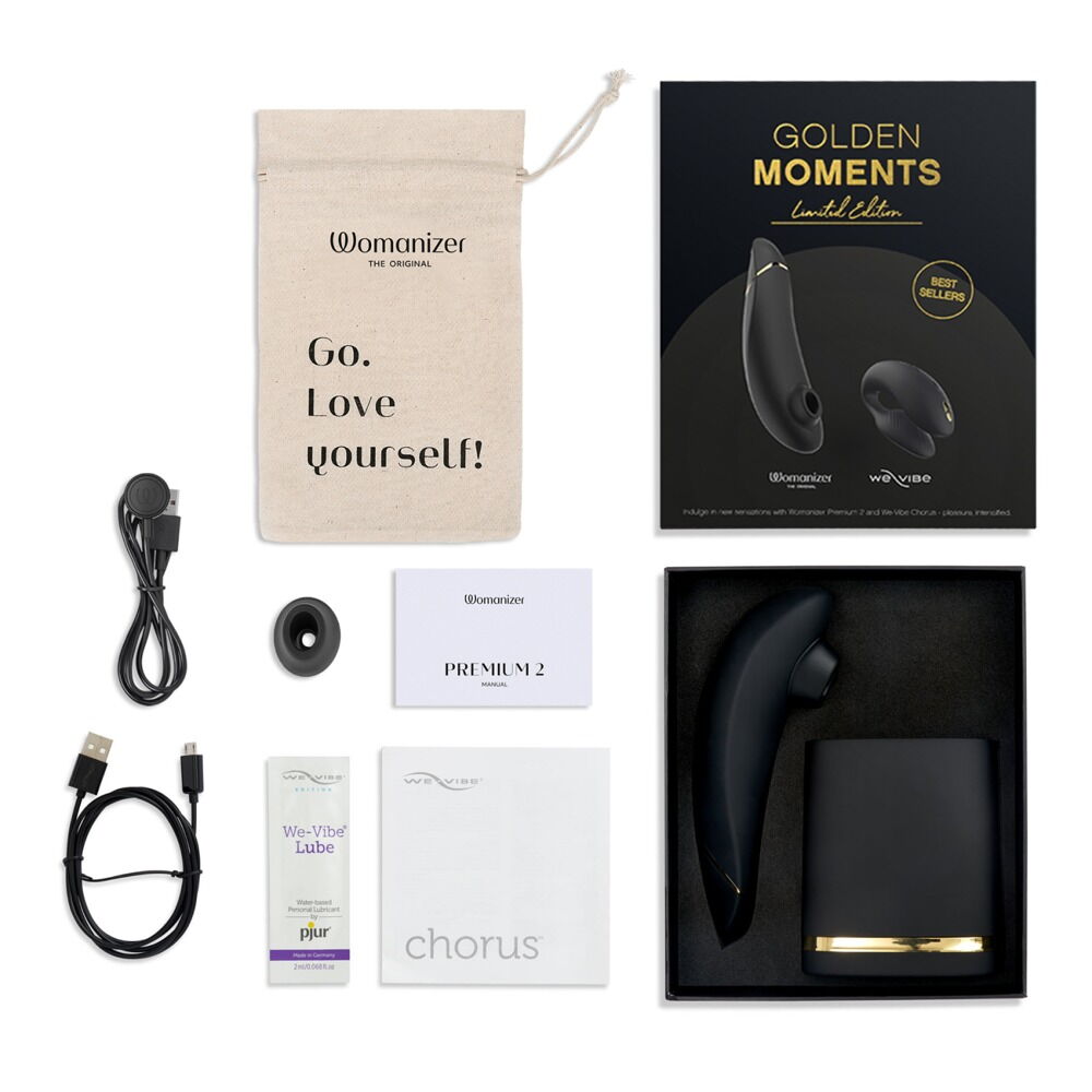 Toy-Set „Golden Moments “ mit Womanizer Premium 2 und We-Vibe Chorus