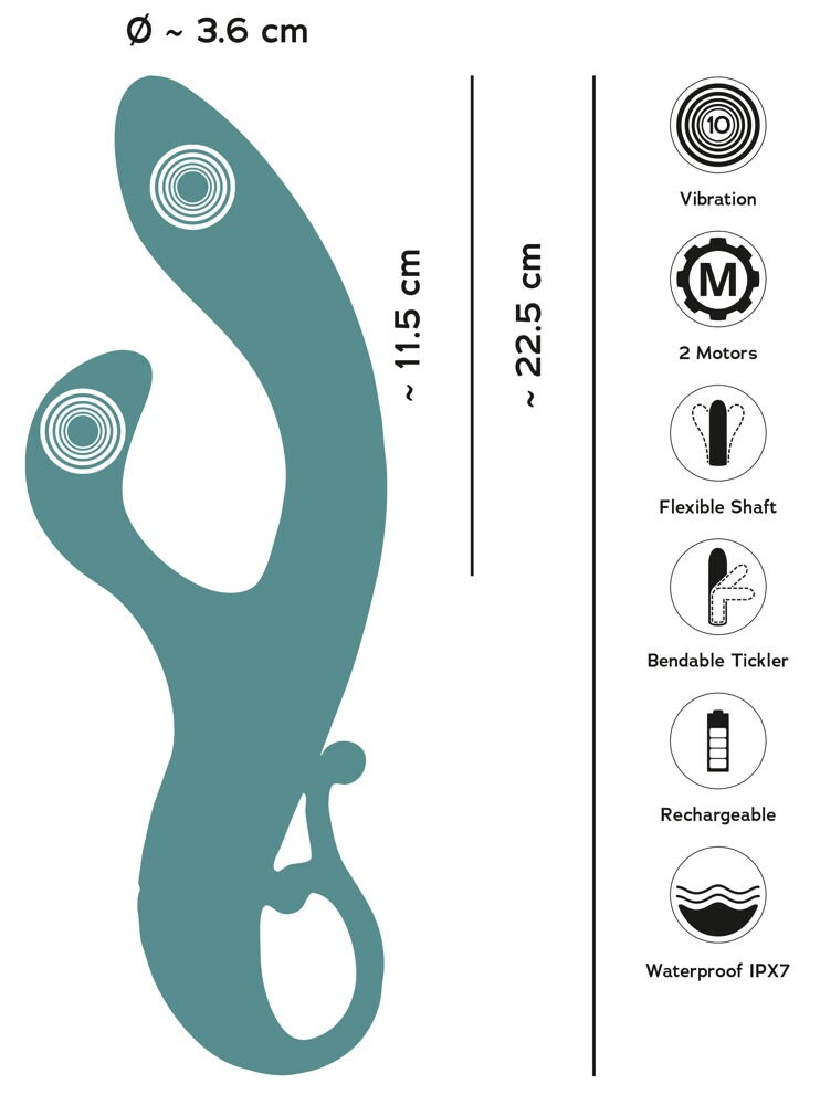 Rabbitvibrator „The Magician“ mit 2 Motoren