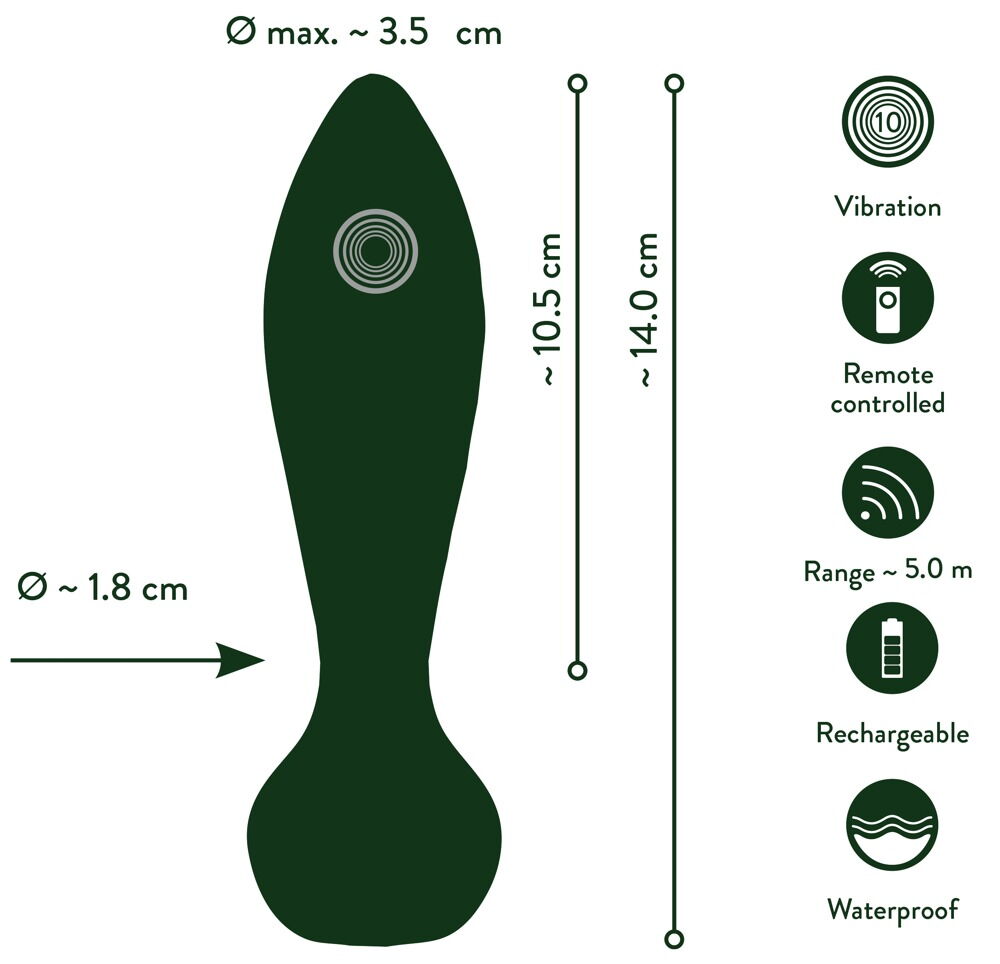 Analvibrator „Luxurious RC Anal Plug“ mit Fernbedienung