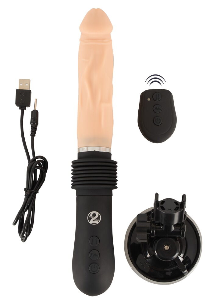 Stoßvibrator „RC Fucking Machine Flesh“ mit abnehmbarem Saugfuß