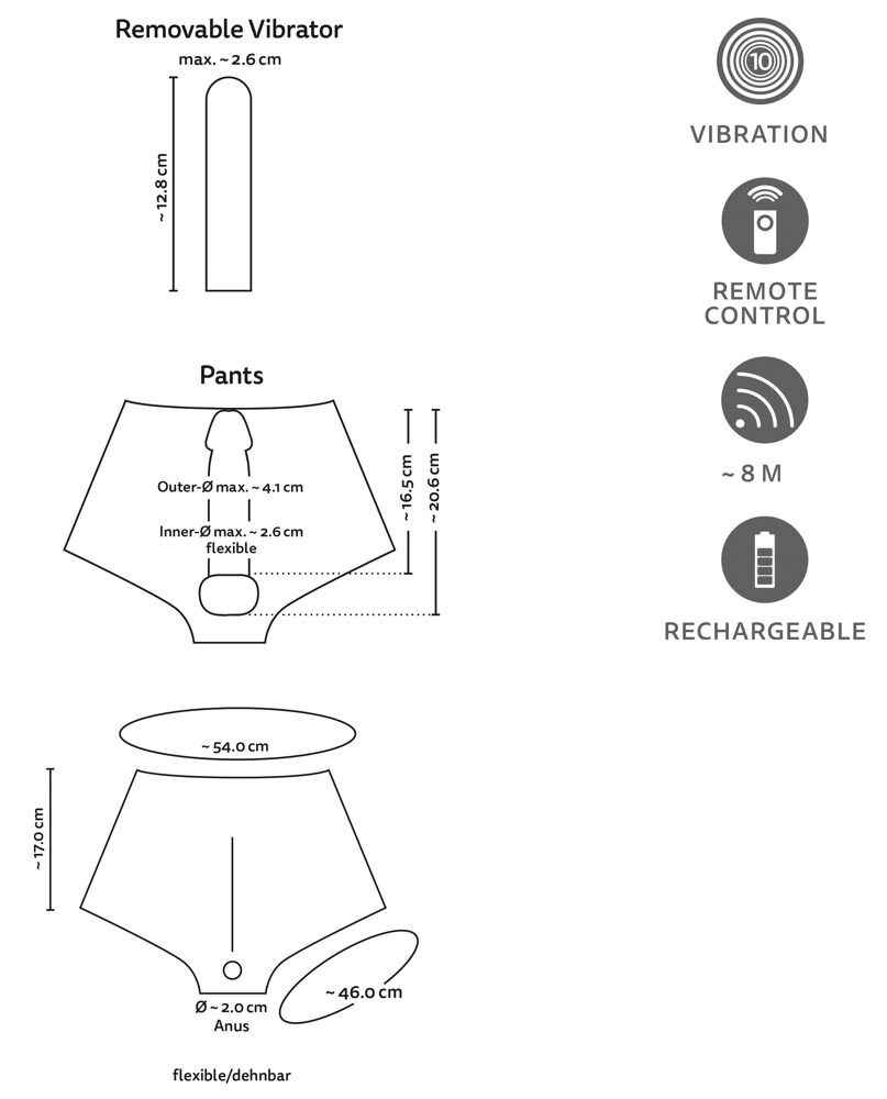 Silikon-Pants „Ultra Realistic Vibrating“ mit Vibro-Penis und Hoden