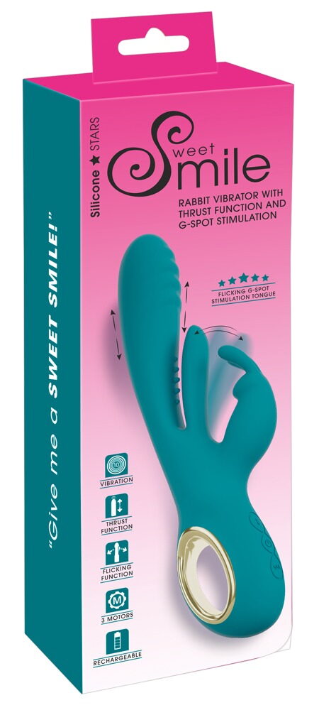 Rabbitvibrator mit Stoßfunktion und G-Punkt-Zunge