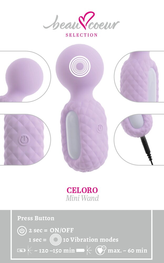 Mini-Massagestab „CELORO“ mit 10 Vibrationsmodi