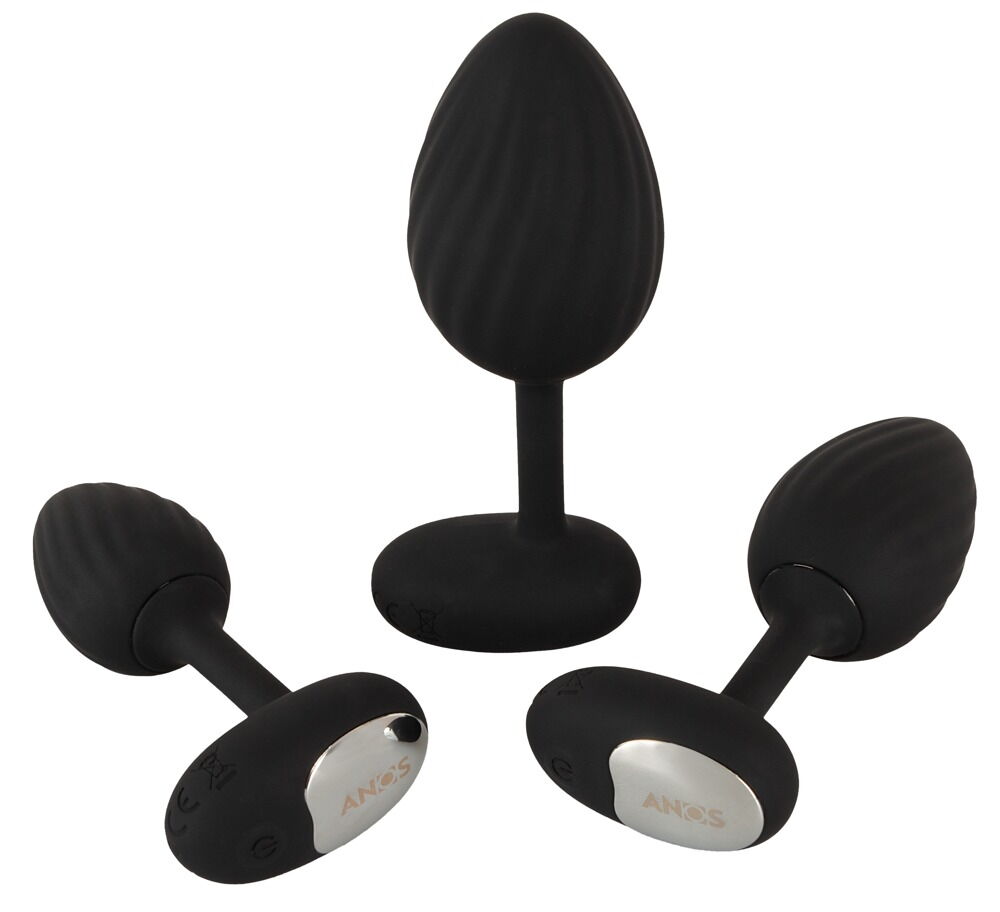 3-teiliges Analplug-Set mit Vibration