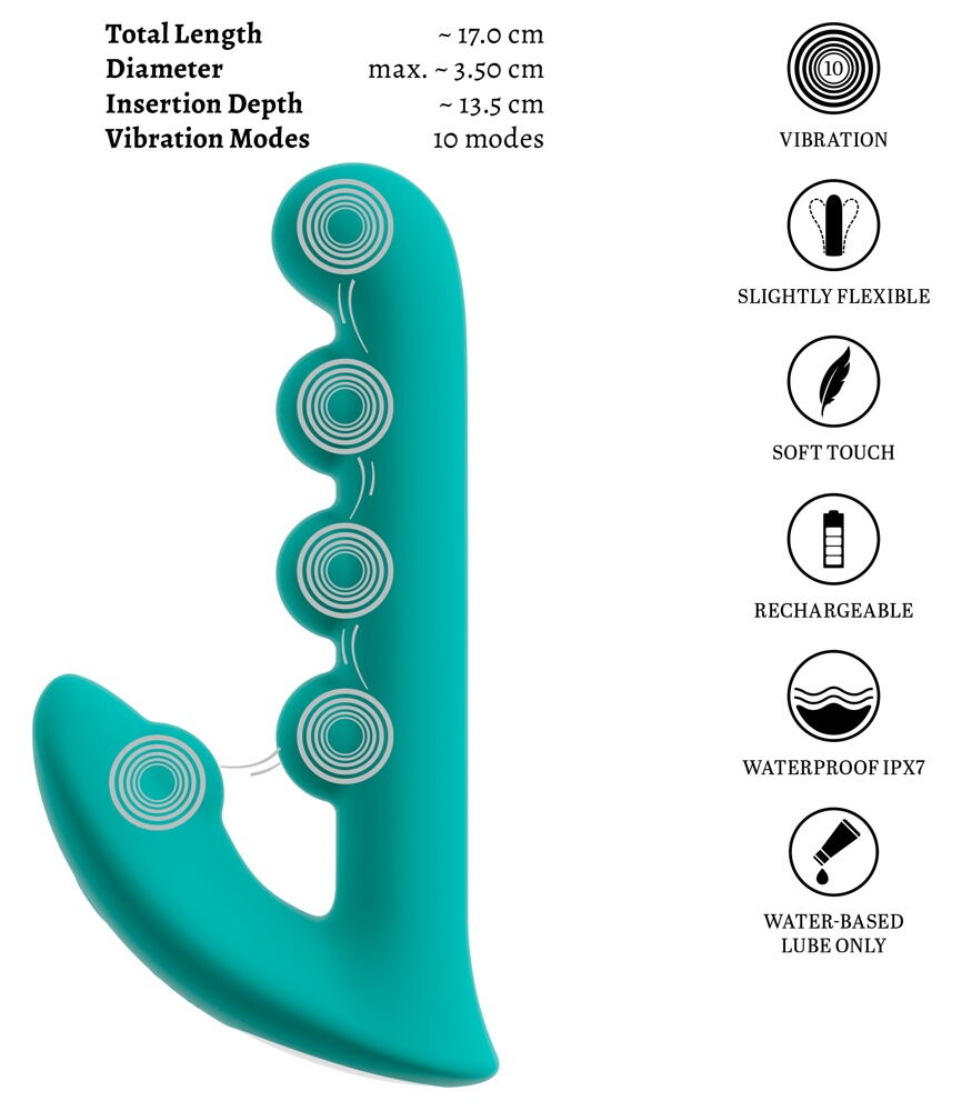 Rabbitvibrator „SYLORA“ mit Vibrokugeln