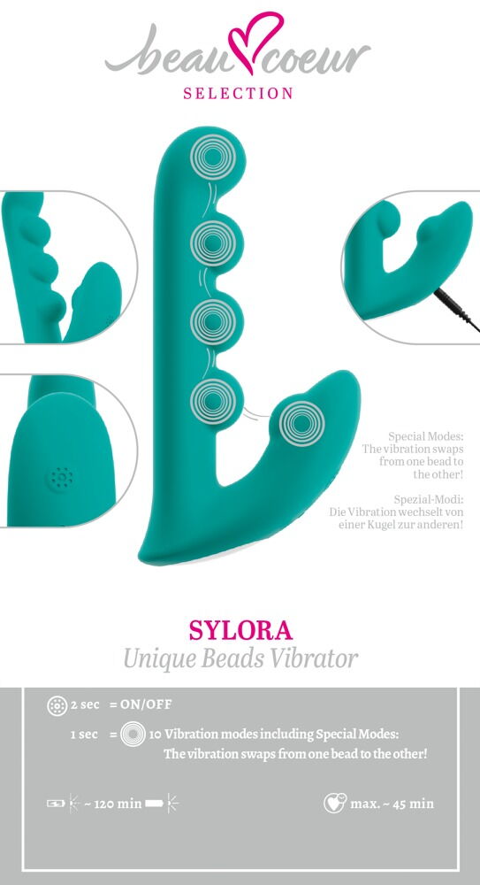 Rabbitvibrator „SYLORA“ mit Vibrokugeln