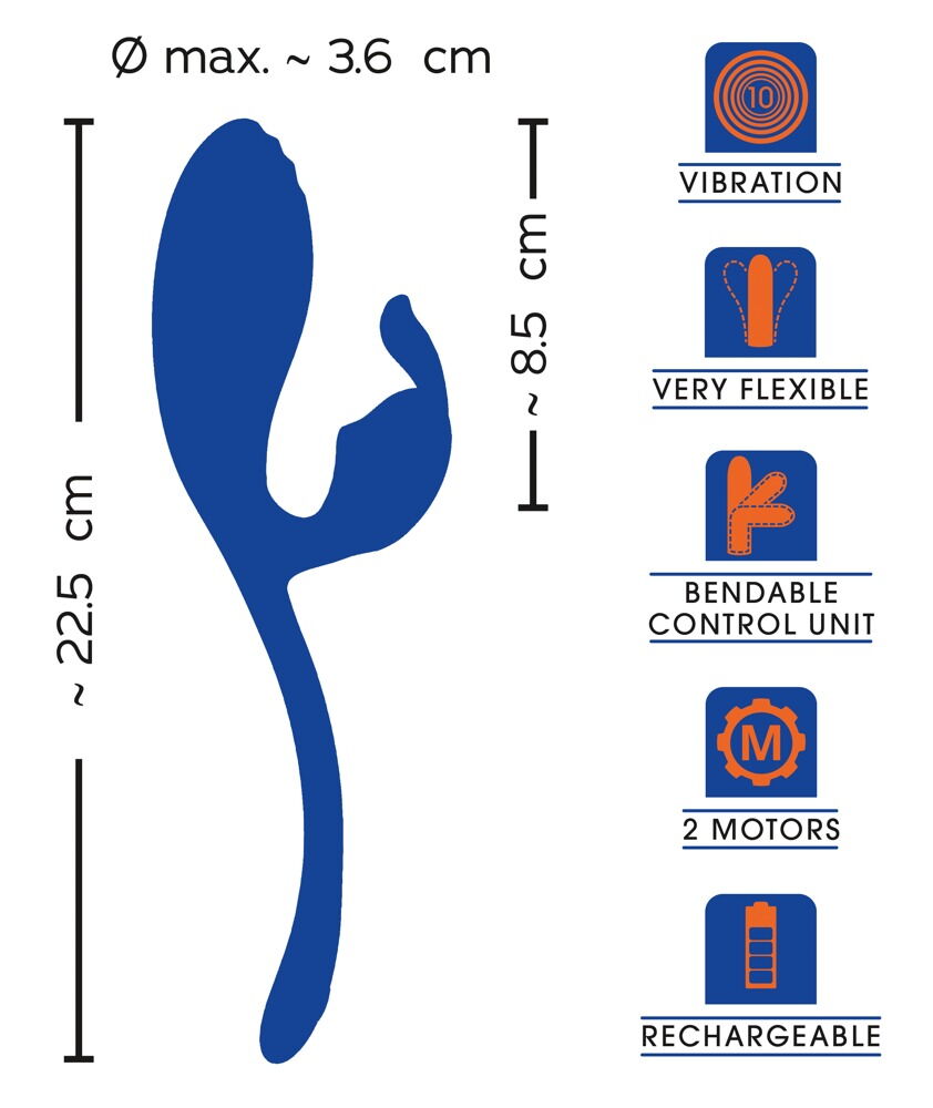 Vibro-Ei „Flexible Double Bullet“ mit Klitorisstimulator