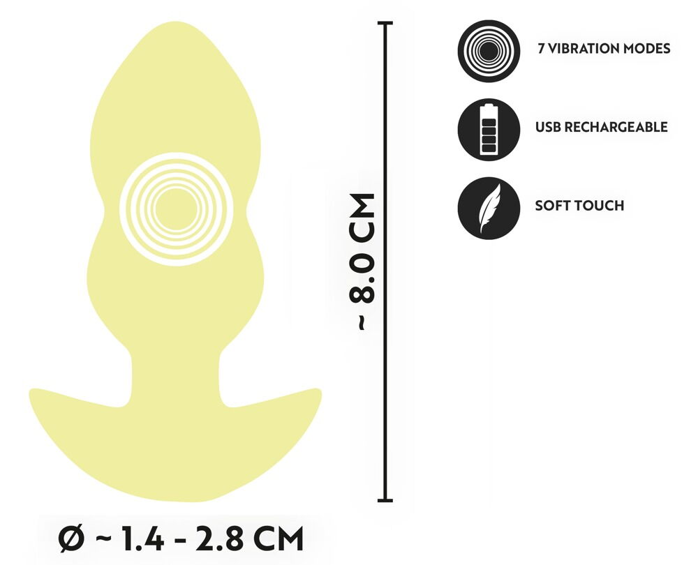 Analplug mit Tiefen-Vibration in 7 Modi