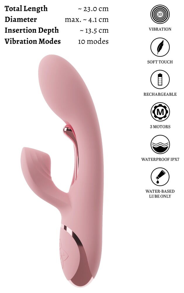 Rabbitvibrator „AVENOR“ mit Vibro-Metallzunge für G-Zone