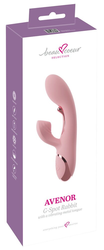 Rabbitvibrator „AVENOR“ mit Vibro-Metallzunge für G-Zone