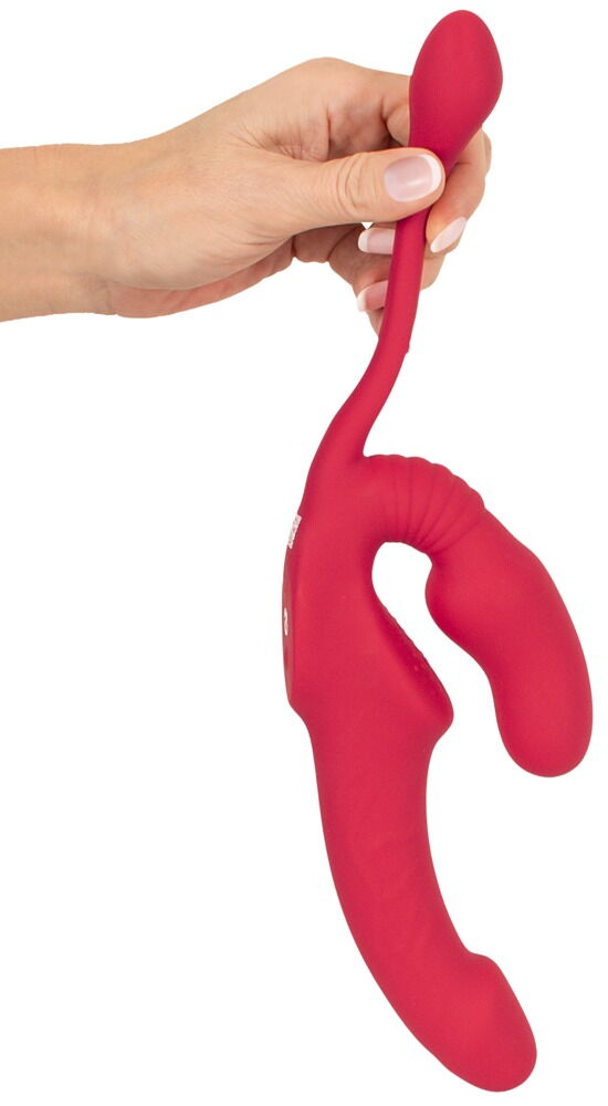 Strapless Strap-on „Triple Teaser RC“ mit 3-facher Vibration