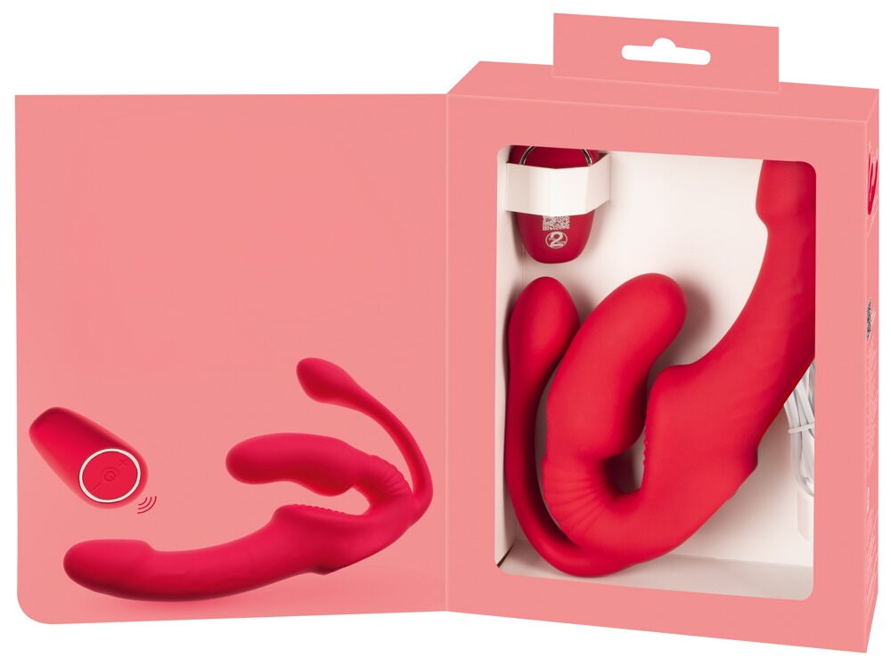 Strapless Strap-on „Triple Teaser RC“ mit 3-facher Vibration