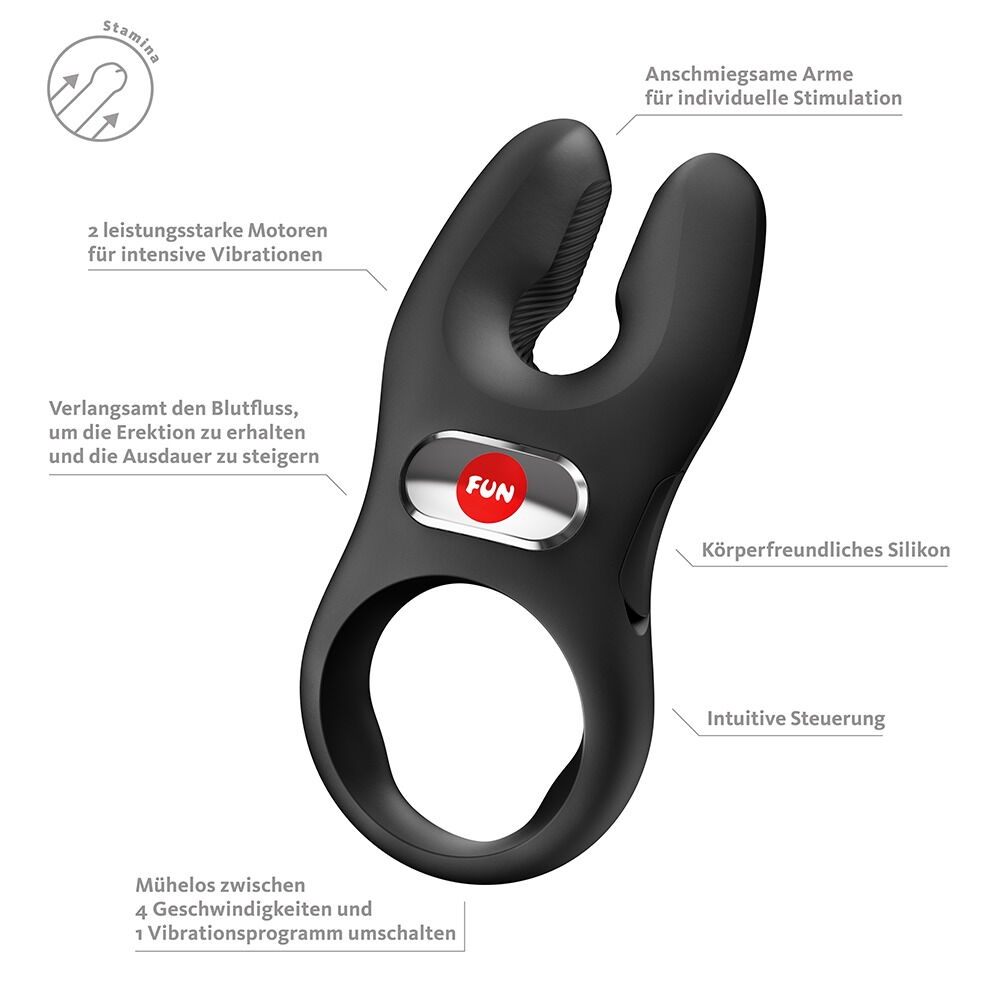 Vibro-Penisring „NŌS PRO“ mit 2 Motoren