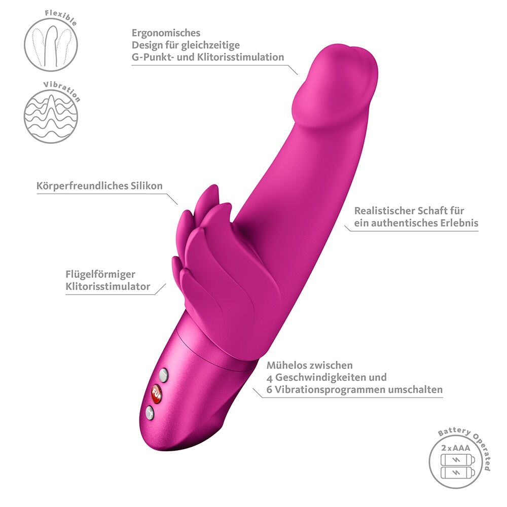 Rabbitvibrator „WICKED ANGEL“ mit Reiz-Flügeln